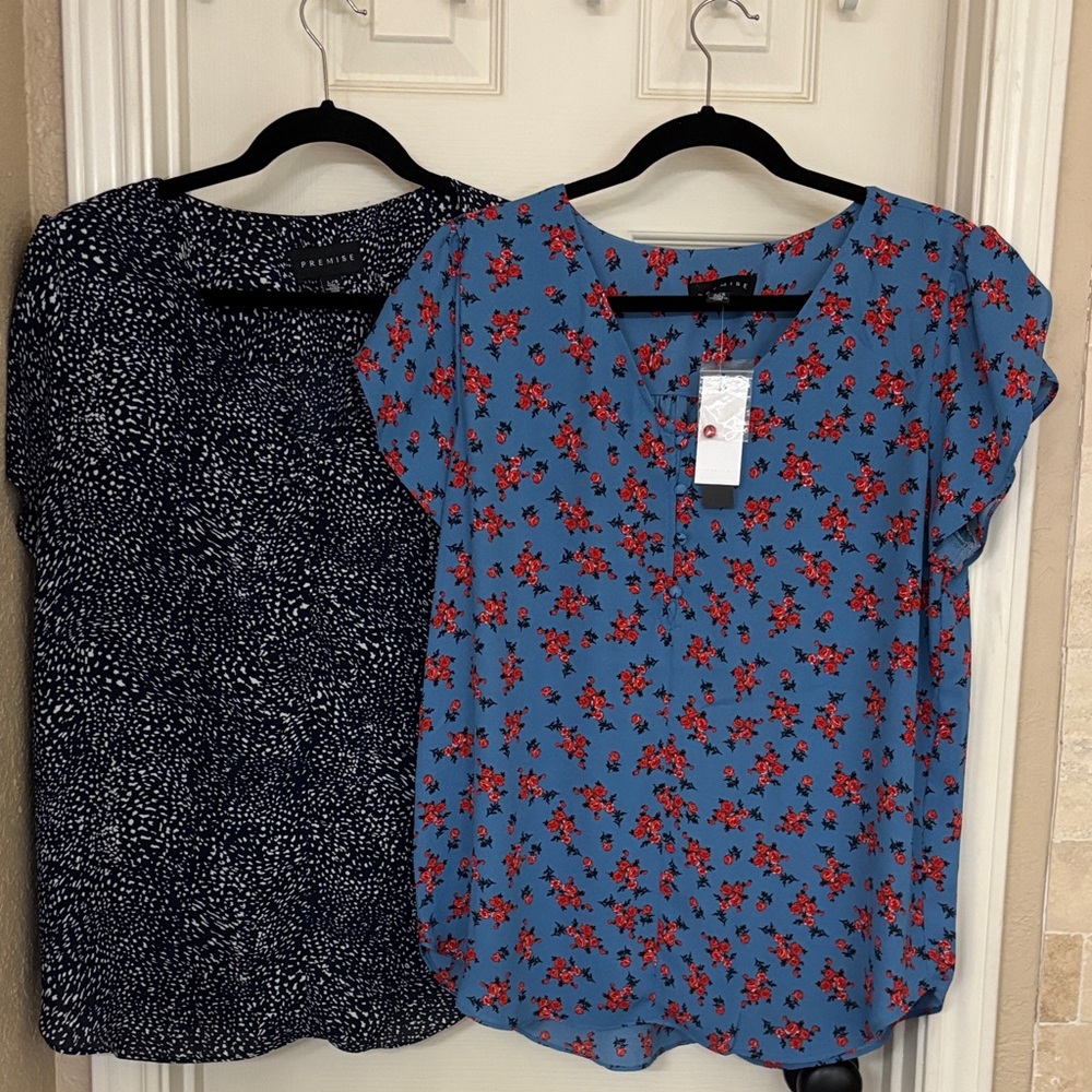 Two Women’s Blouses size large PREMISE Brand
